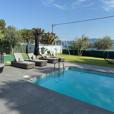 Zoza Luxury Villa Isthmia By The Sea With Private Pool Kalamaki  Exterior photo