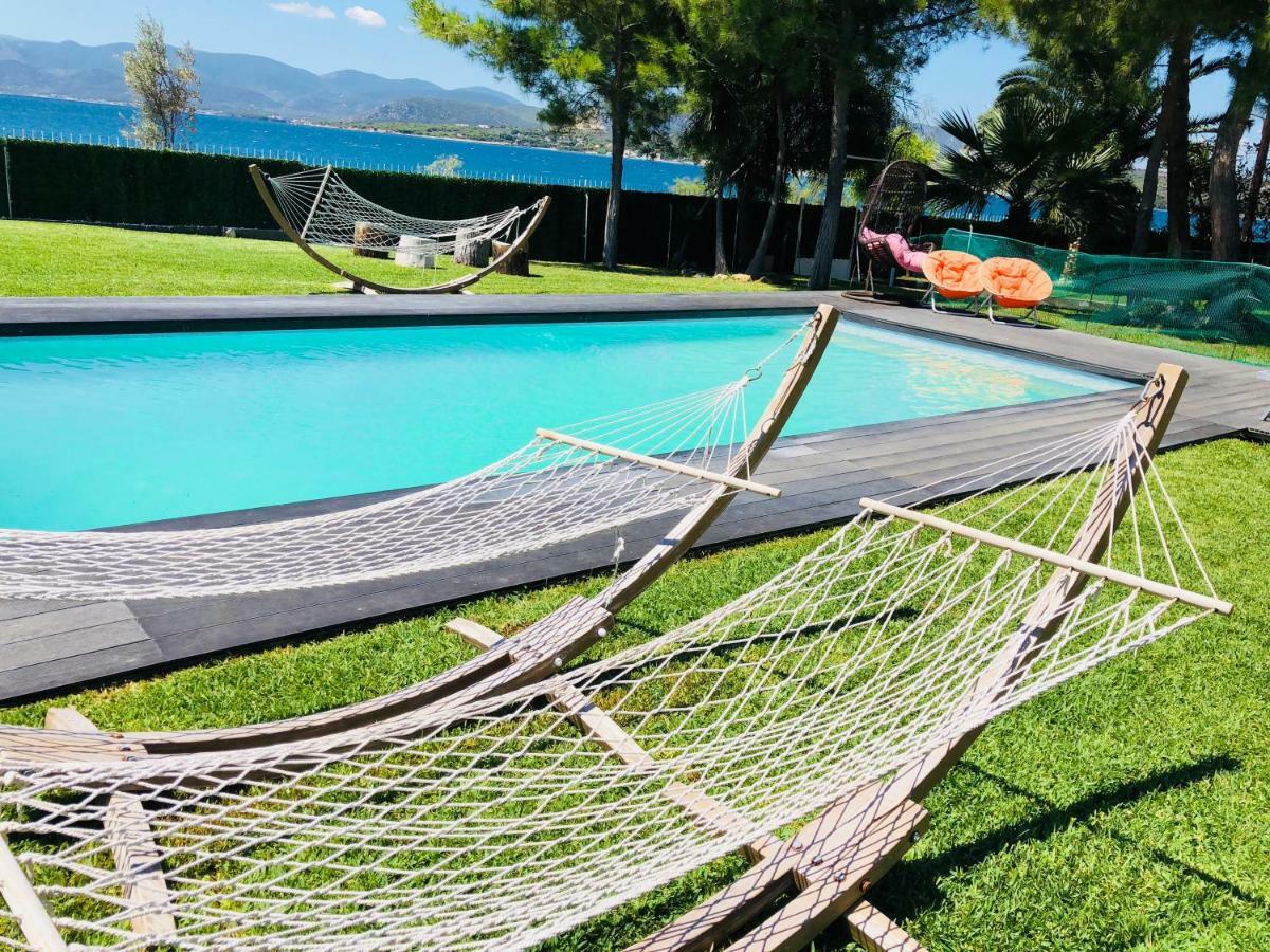 Zoza Luxury Villa Isthmia By The Sea With Private Pool Kalamaki  Exterior photo